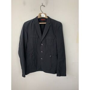 Sons of Intrigue Men Blazer Jacket Medium Black Unstructured Utility Lightweight